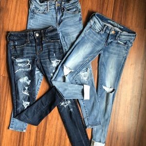 American eagle stretch skinny jeans lot size 00s